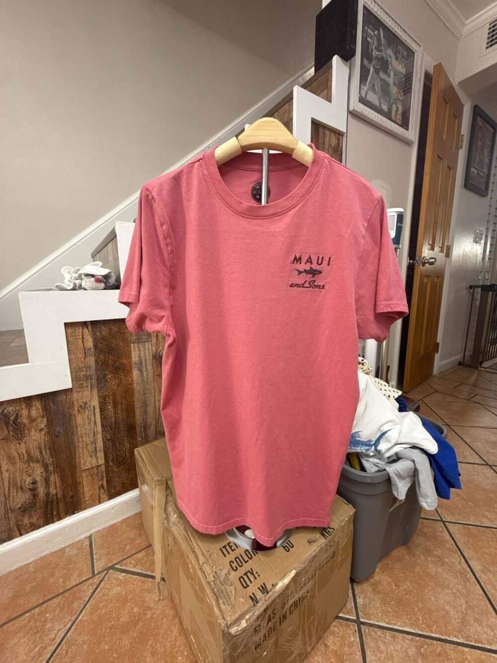 Maui and Sons Cookie Shark Logo Graphic T-Shirt Rose Pink
